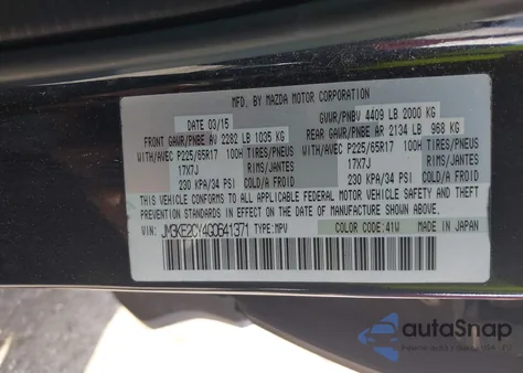 2016 Mazda Cx-5 Touring z USA, uszkodzony, nr VIN JM3KE2CY4G0641371